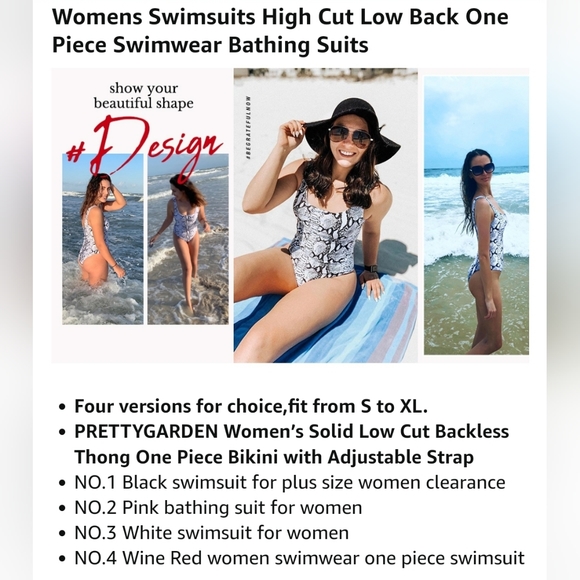 🆕️🏷 One Piece U-Neck Tummy Control Slimming Strap Backless swimsuit leopard S - Picture 7 of 10